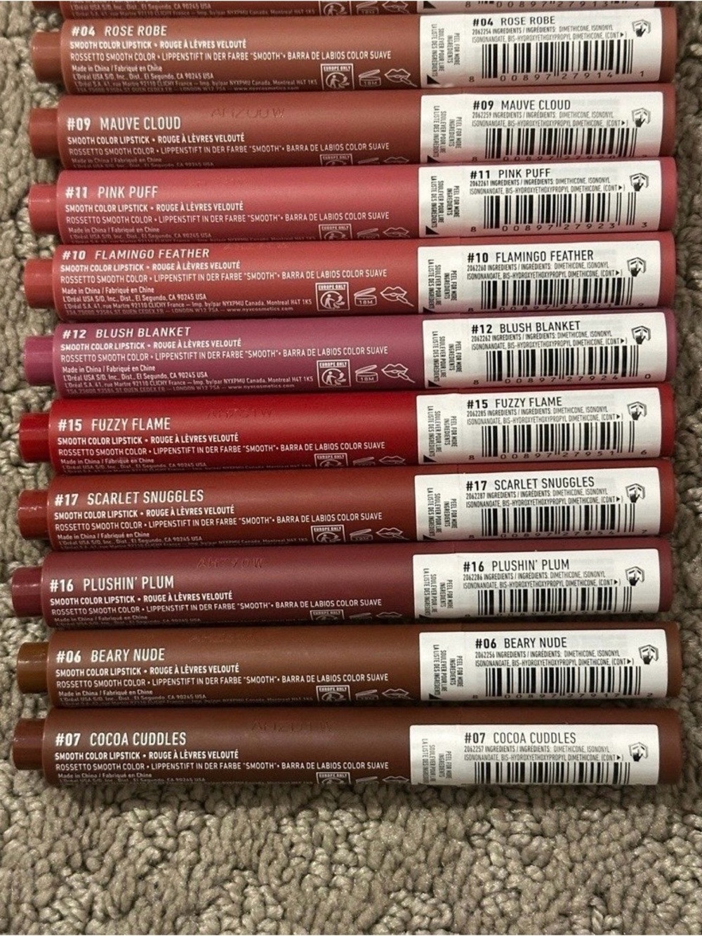 BRAND NEW NYX Fat Matte Lipstick Lot of 12 Full Size Smooth Lipsticks - Picture 7 of 7
